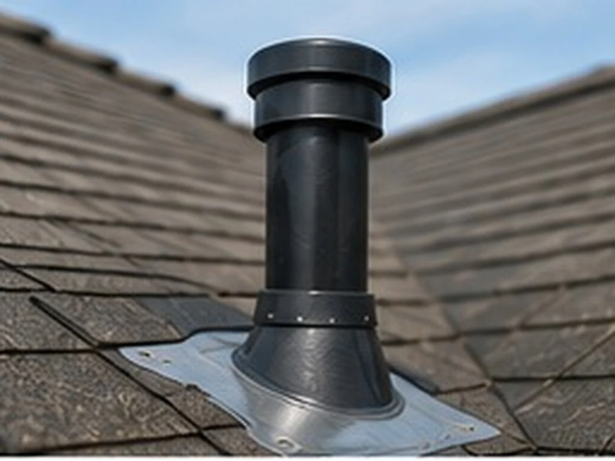 Roof plumbing vent used to illustrate possible blocked vent symptoms.