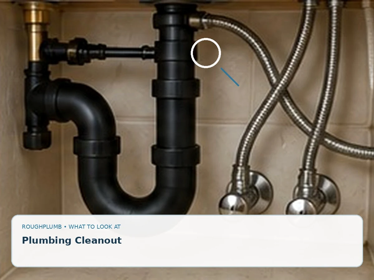 Accessible plumbing cleanout connection on drainage piping.